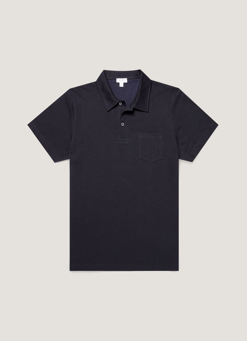 Mens Sea Island Cotton Riviera Polo Shirt In Midnight Navy Mpol1080 Buvn