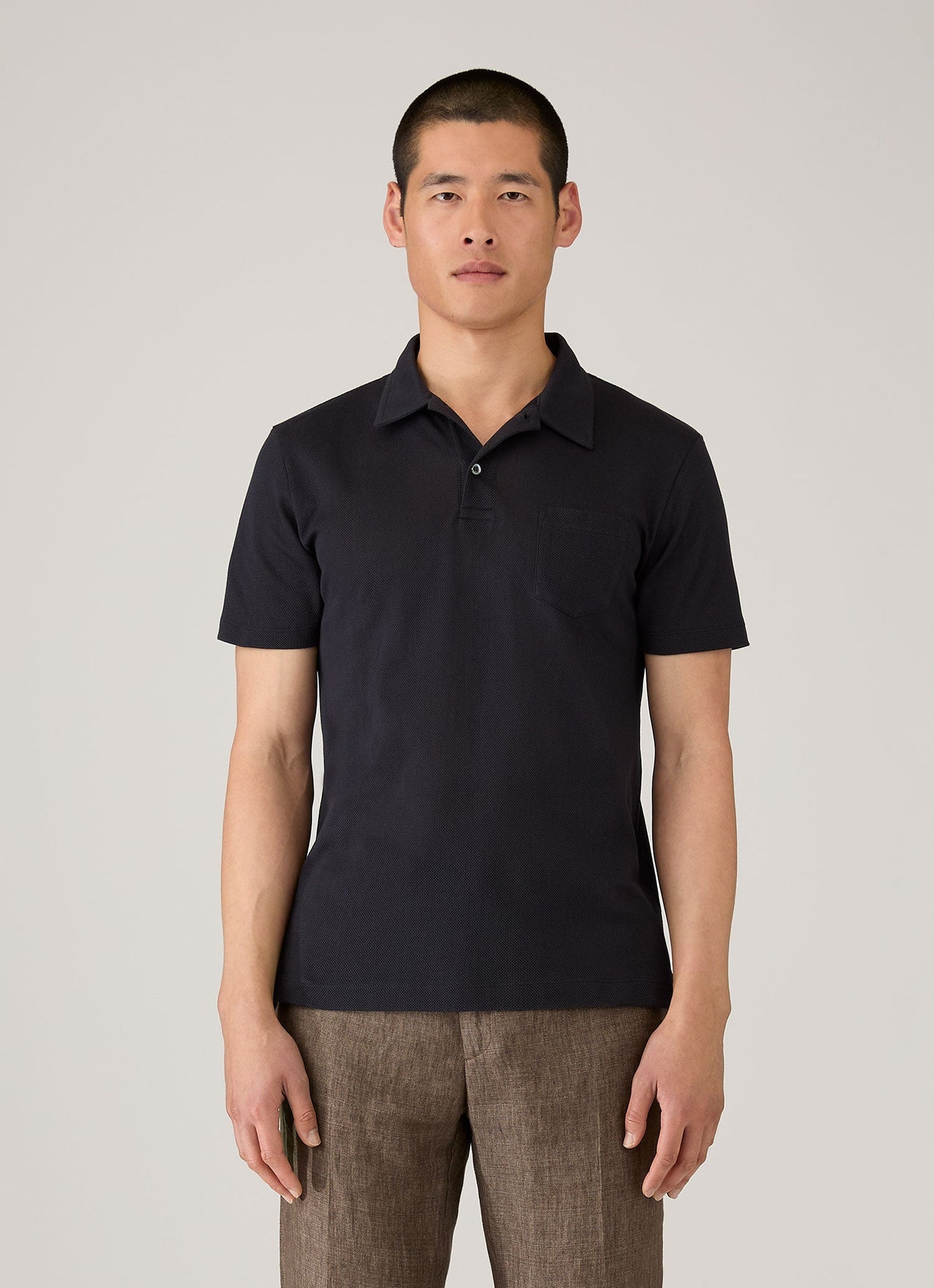 Mens Sea Island Cotton Riviera Polo Shirt In Midnight Navy Mpol1080 Buvn