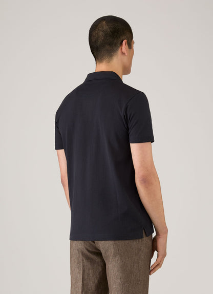 Mens Sea Island Cotton Riviera Polo Shirt In Midnight Navy Mpol1080 Buvn