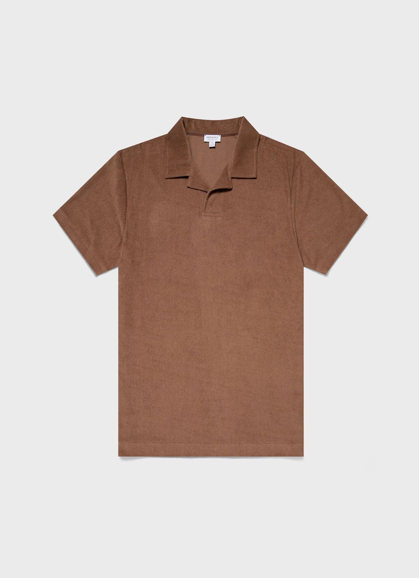Mens Towelling Polo Shirt In Dark Sand Mpol1574 Brey