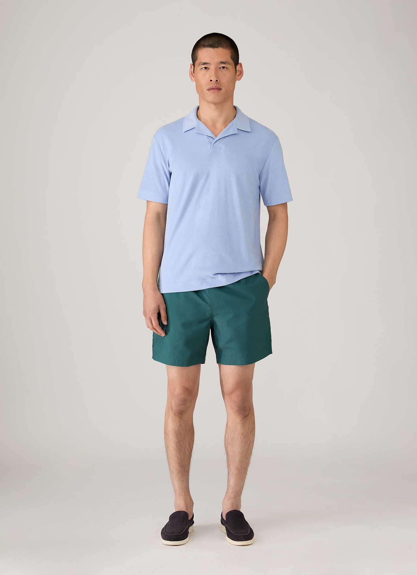 Mens Towelling Polo Shirt In Sky Mpol1574 Buwv
