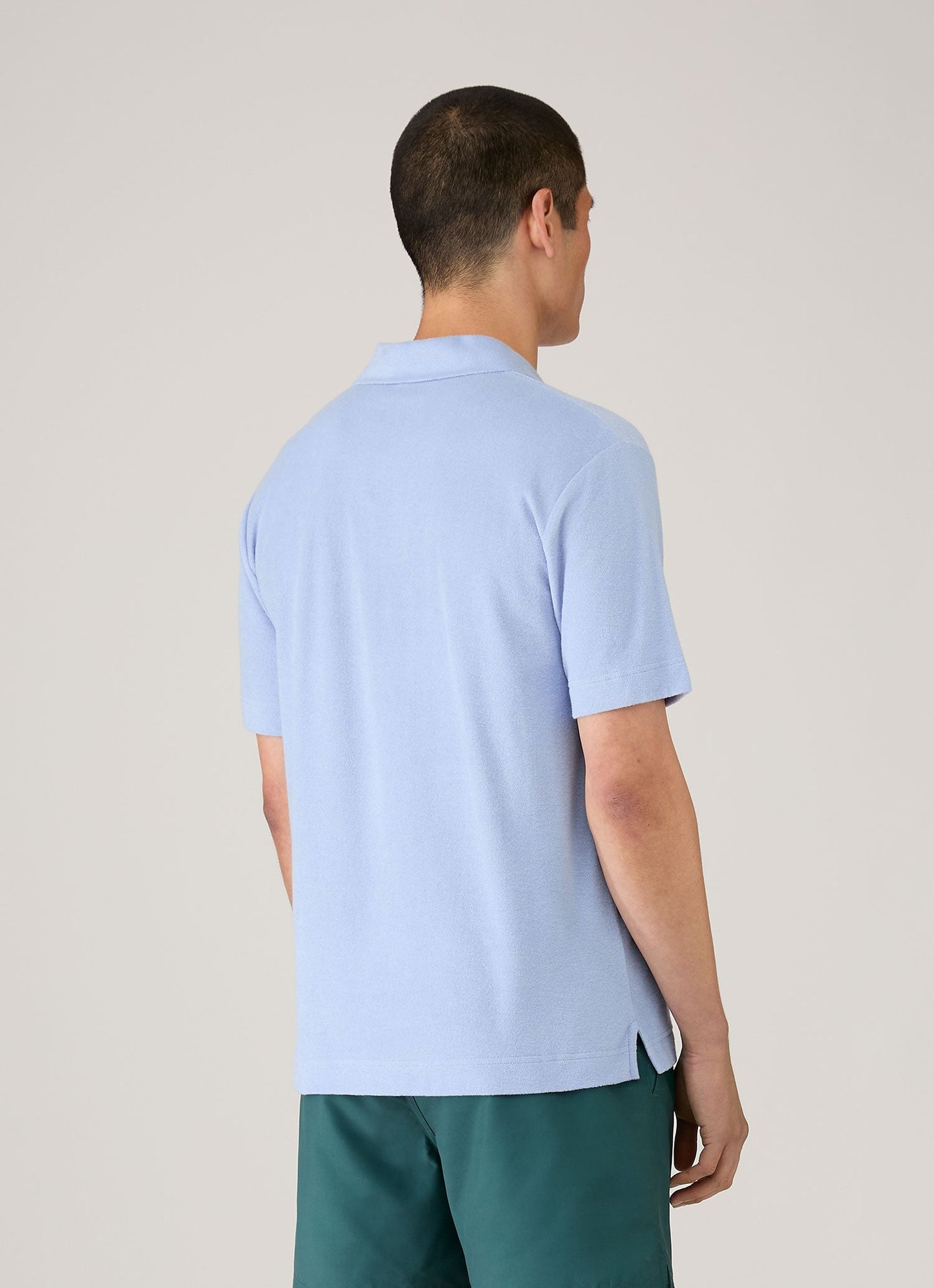 Mens Towelling Polo Shirt In Sky Mpol1574 Buwv