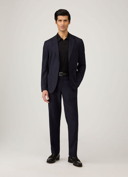 Mens Sea Island Cotton Knit Long Sleeve Polo In Black