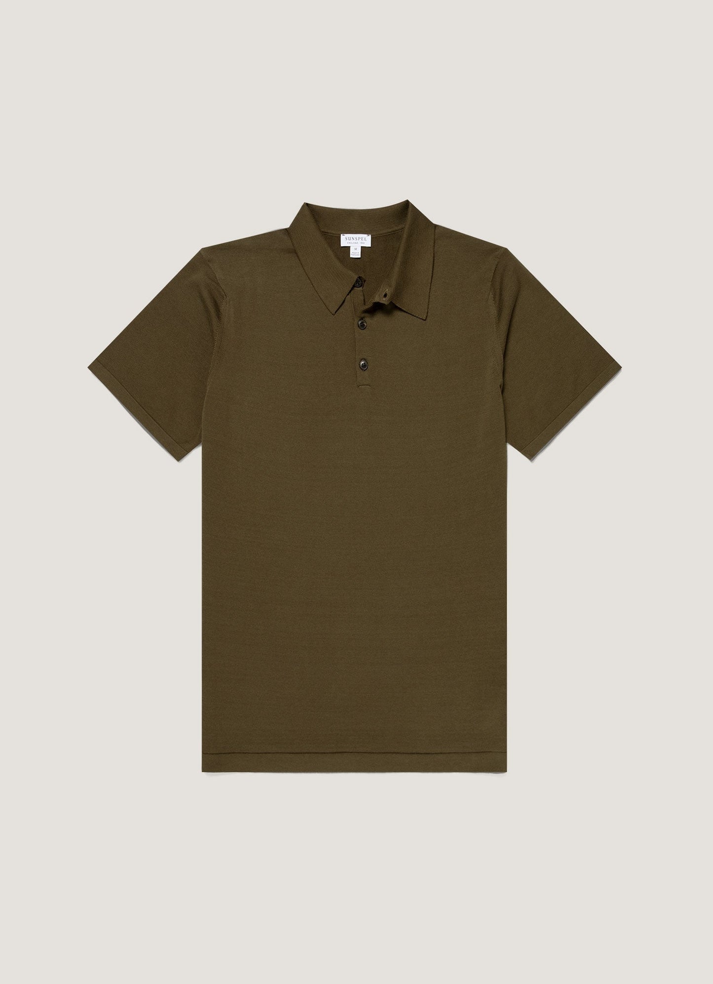Mens Sea Island Cotton Knit Polo Shirt In Deep Olive Mpol8090 Gniz