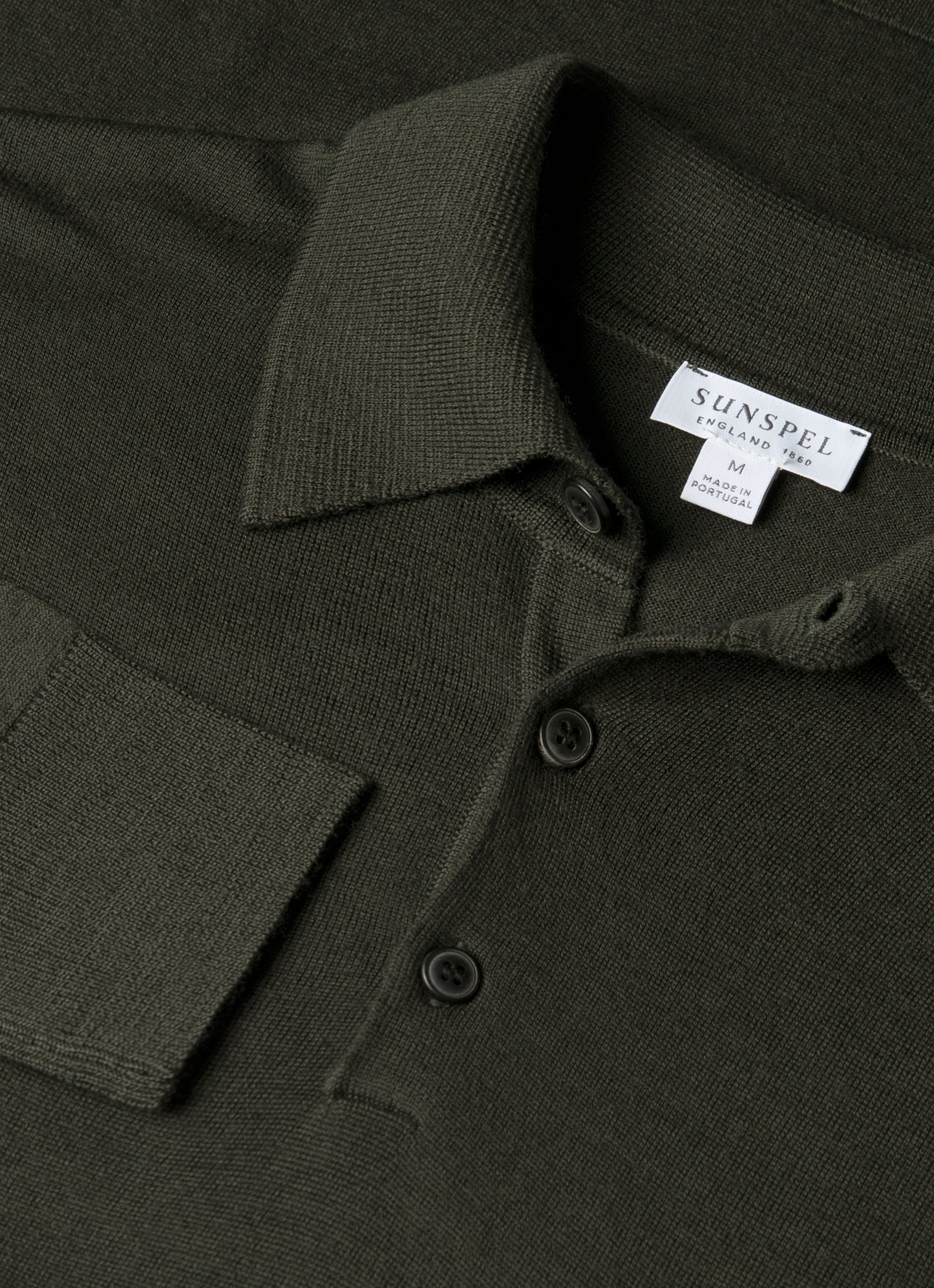 Mens Extra Fine Merino Polo Shirt In Dark Green Mpol8092 Gnin