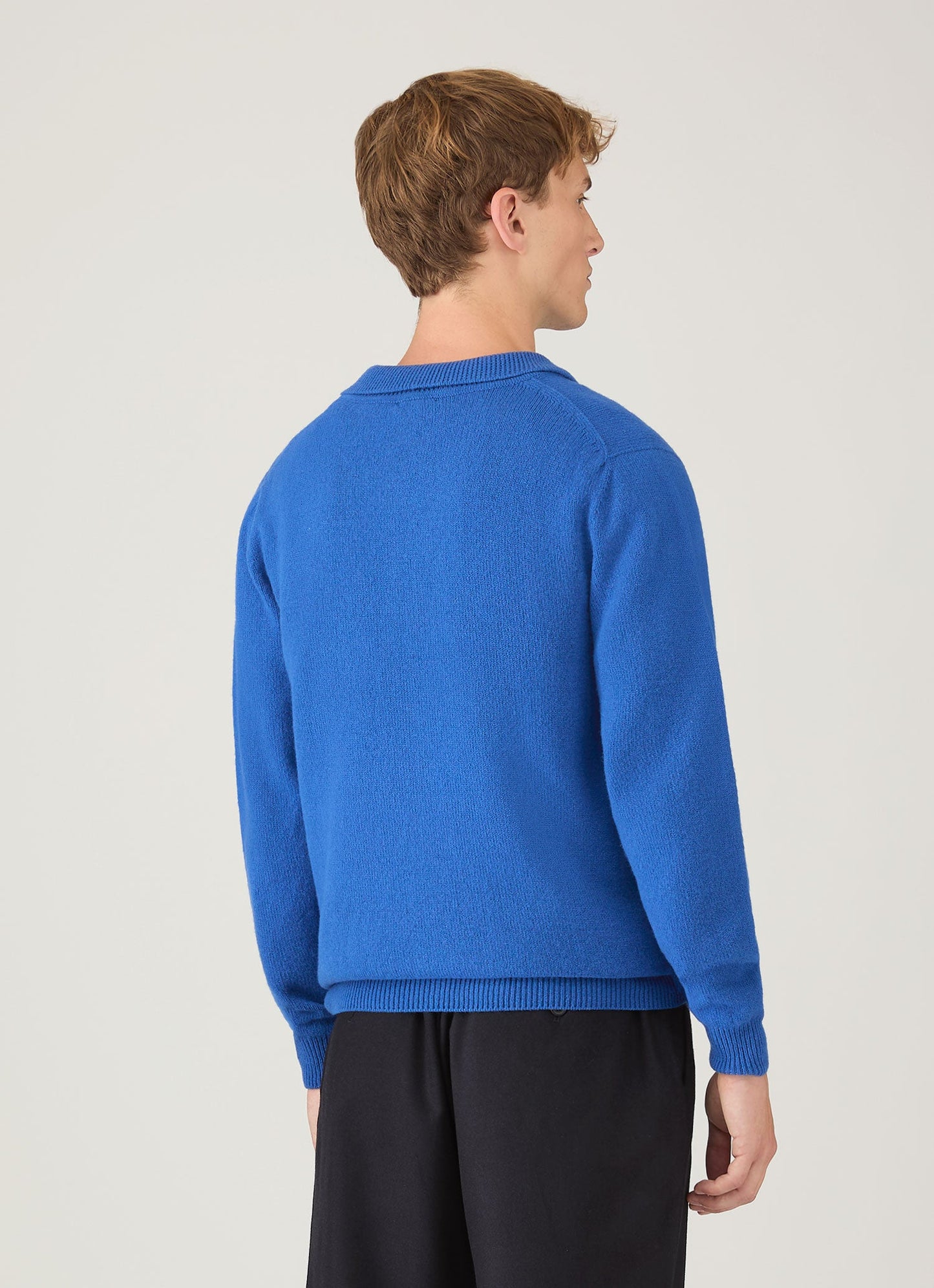 Mens Lambswool Polo Shirt In Cobalt Mpol8188 Buwp