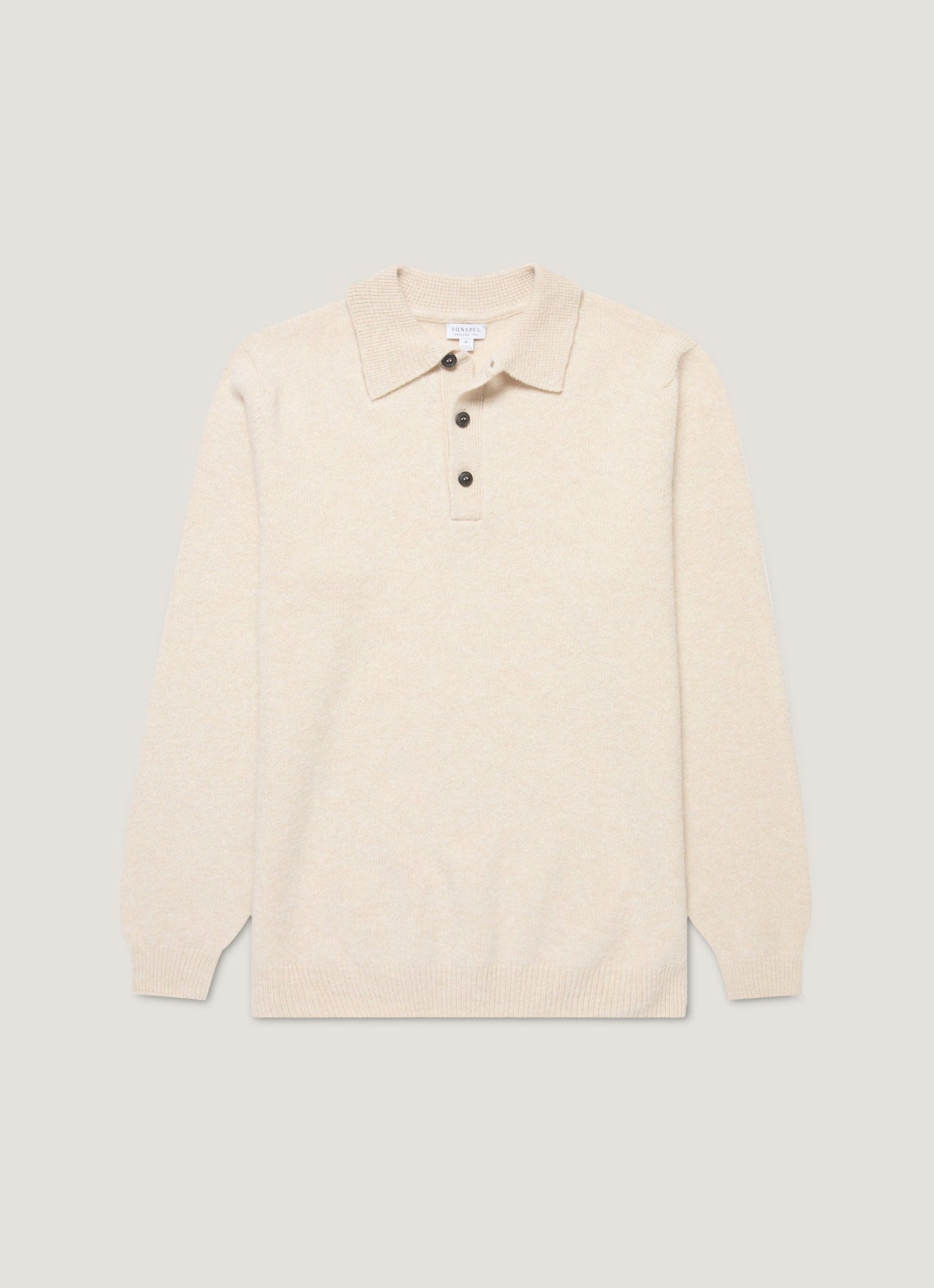 Mens Lambswool Polo Shirt In Oatmeal Melange Mpol8188 Whic