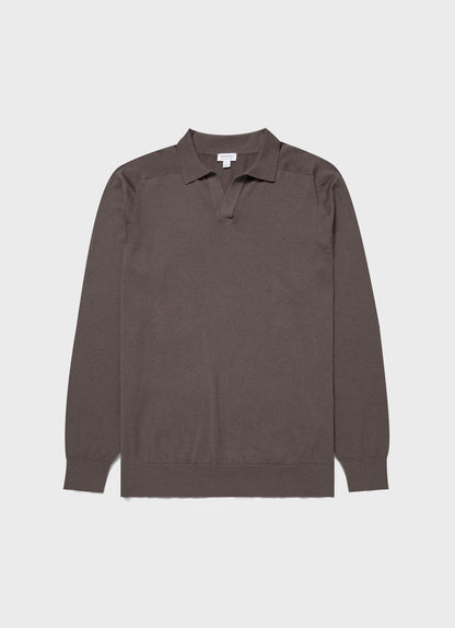 Mens Sea Island Cashmere Polo Shirt In Cedar Mpol8204 Breh