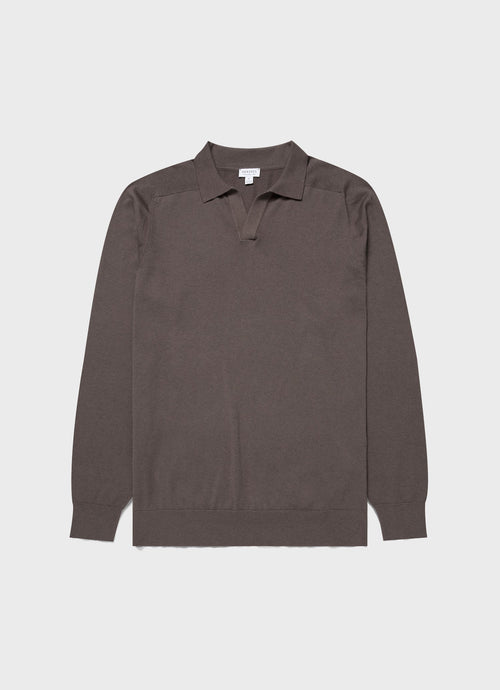 Mens Sea Island Cashmere Polo Shirt In Cedar Mpol8204 Breh