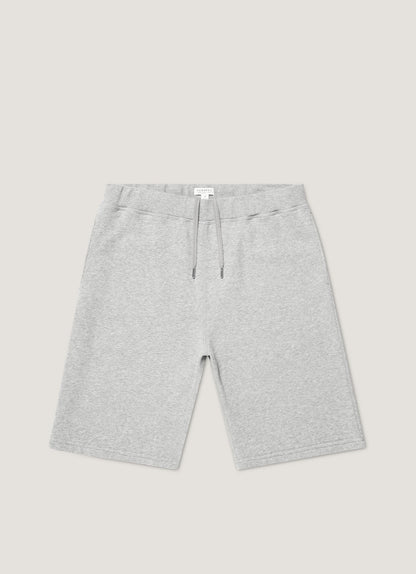 Mens Cotton Loopback Shorts In Grey Melange Mshr1519