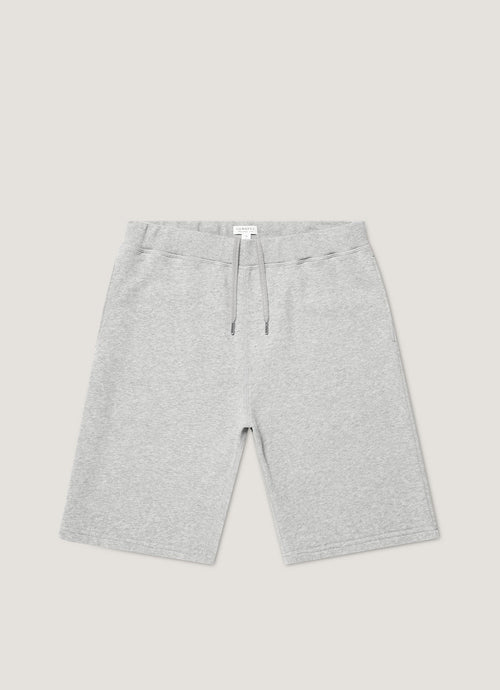 Mens Cotton Loopback Shorts In Grey Melange Mshr1519