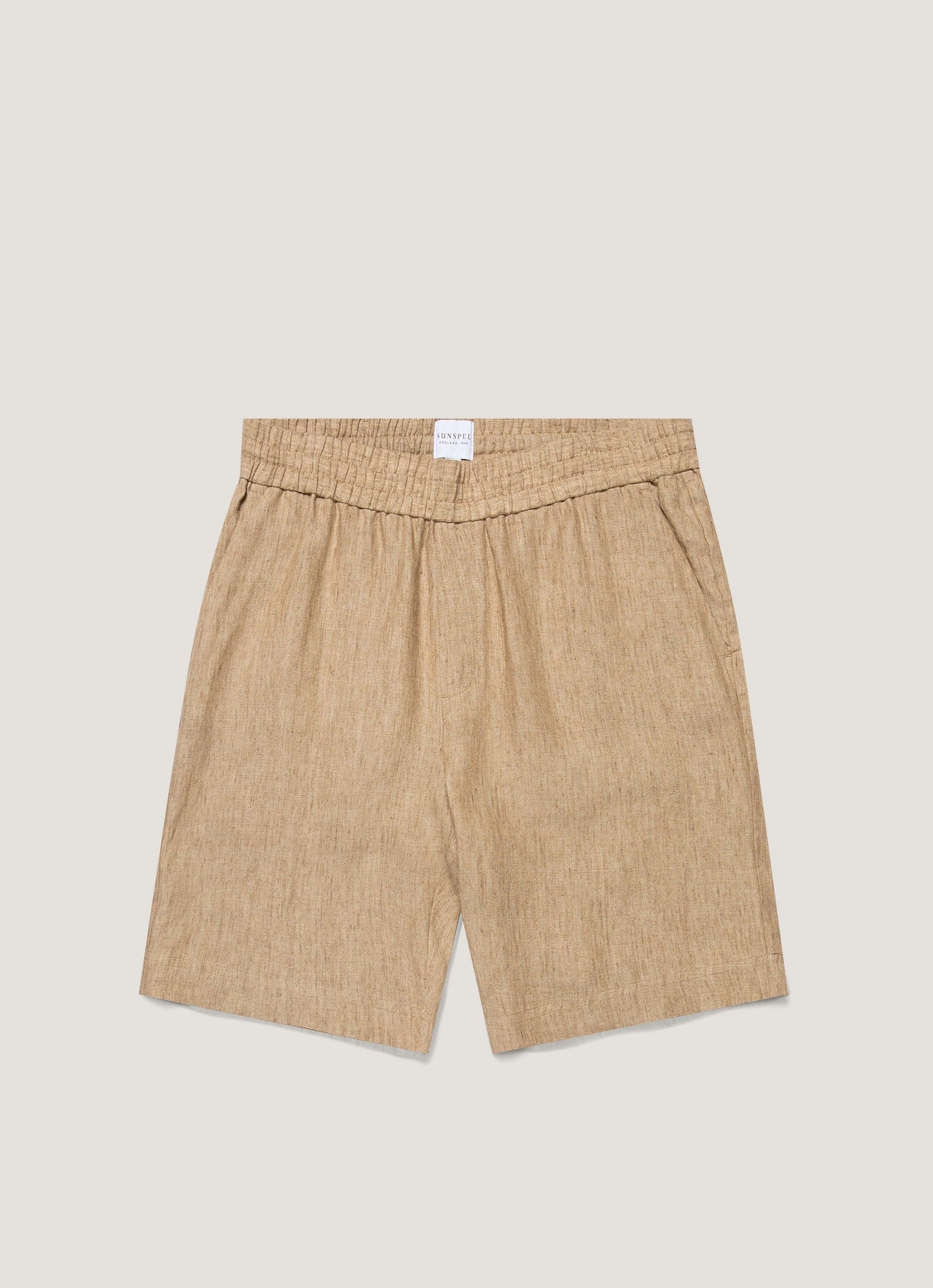 Mens Linen Drawstring Short In Dune Melange Mshr3516 Brga