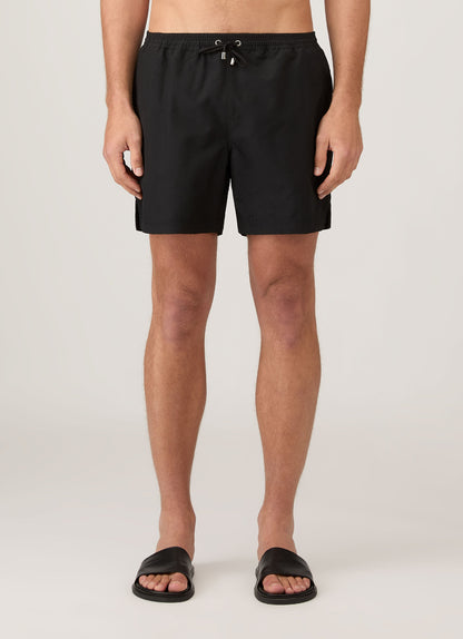 Mens Upcycled Marine Plastic Drawstring Swim Short In Black