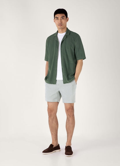 Mens Drawstring Swim Shorts In Dusk Green White Mshr3705S Stnq