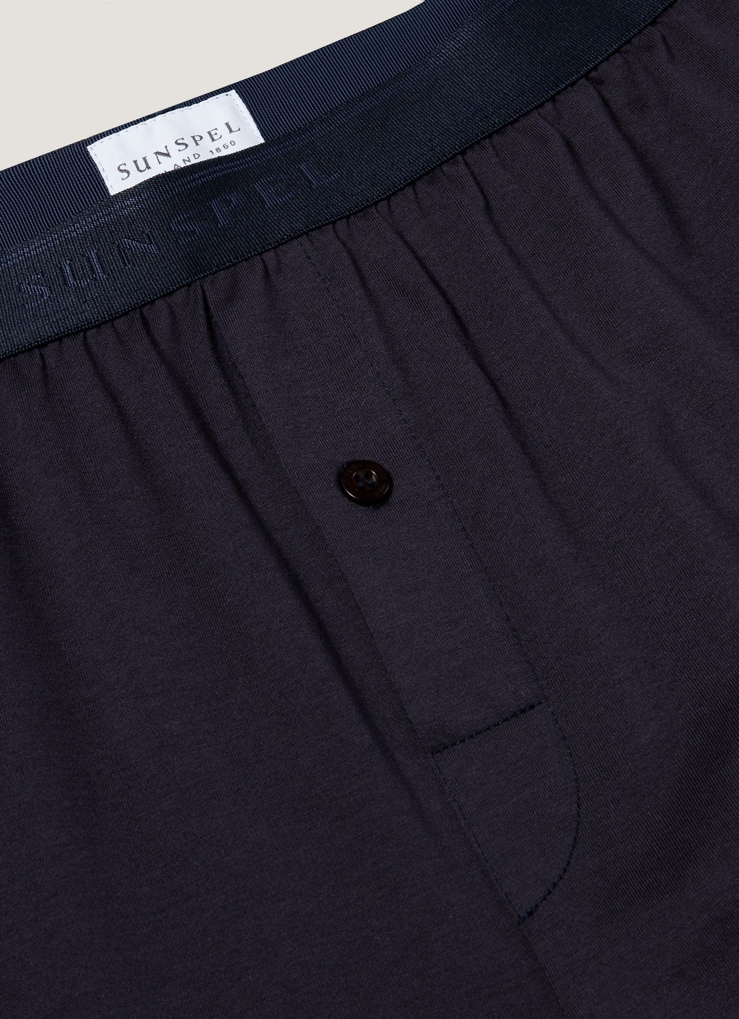 Mens Superfine Cotton One Button Boxer Shorts In Navy Mshr4413 Buaa