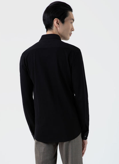 Mens Pima Pique Shirt In Black