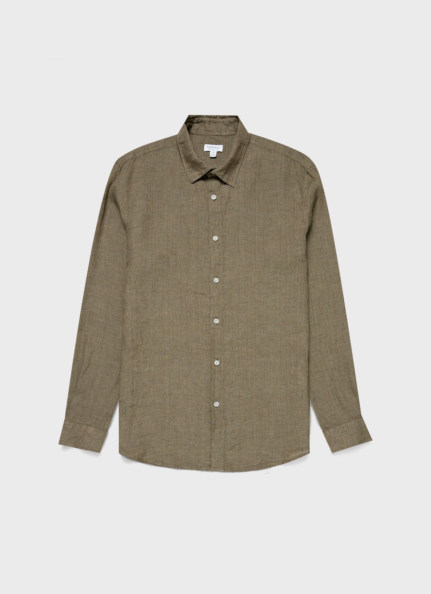 Mens Linen Shirt In Khaki Msht2061 Gnid