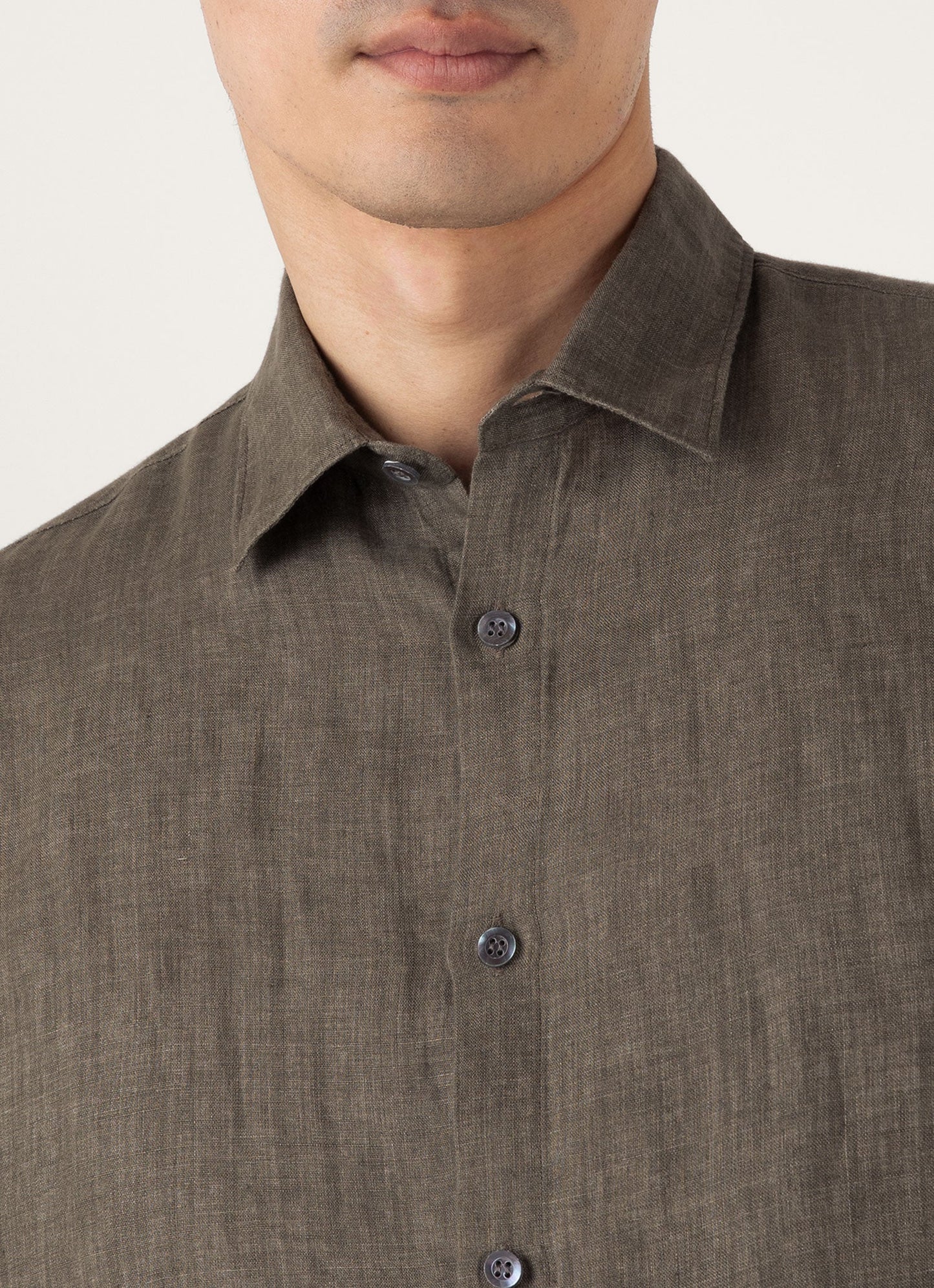 Mens Linen Shirt In Dusk Green Msht2106 Gnij