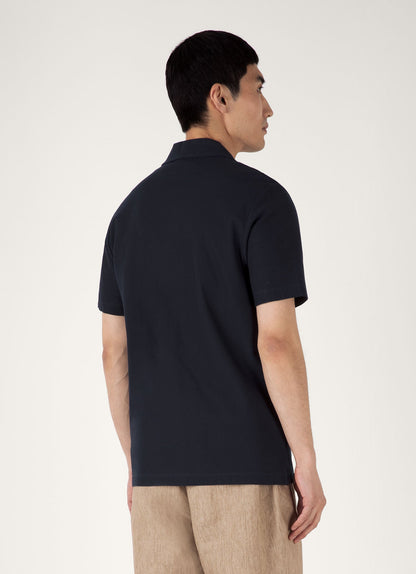 Mens Short Sleeve Textured Jersey Shirt In Midnight Navy Msht2109 Buvn