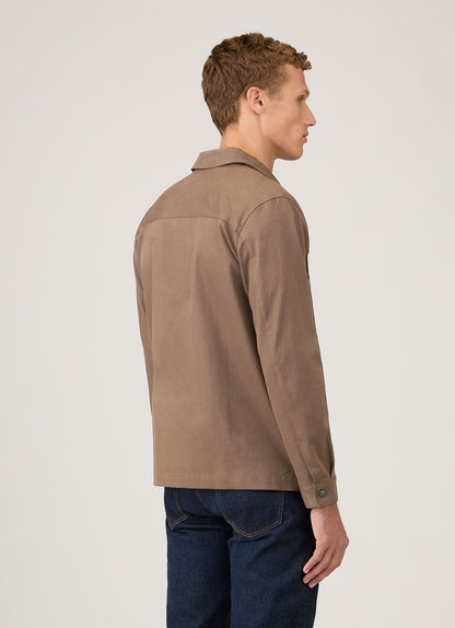 Mens Cotton Cashmere Overshirt In Dark Stone Msht2129 Whdc