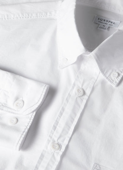 Mens Button Down Poplin Shirt In White Msht2148 Whaa