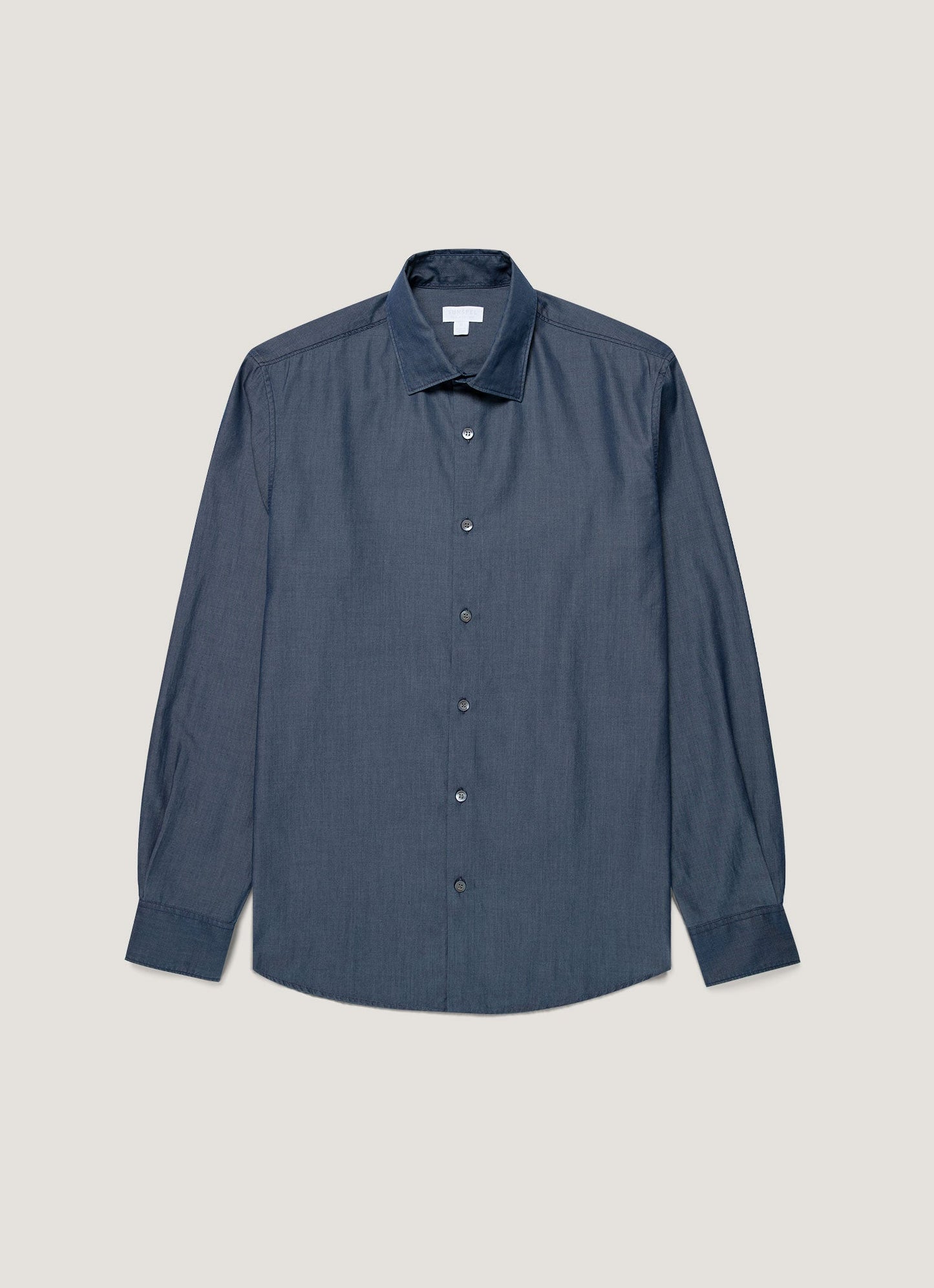 Mens Sea Island Cotton Shirt In Indigo Msht2150 Buad