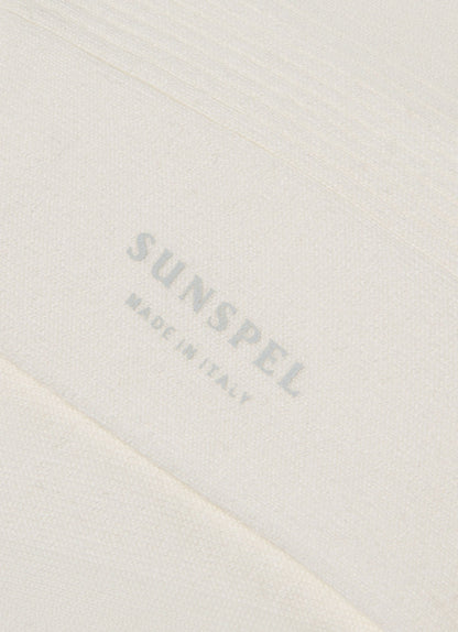 Men's Cotton Ribbed Socks in Archive White