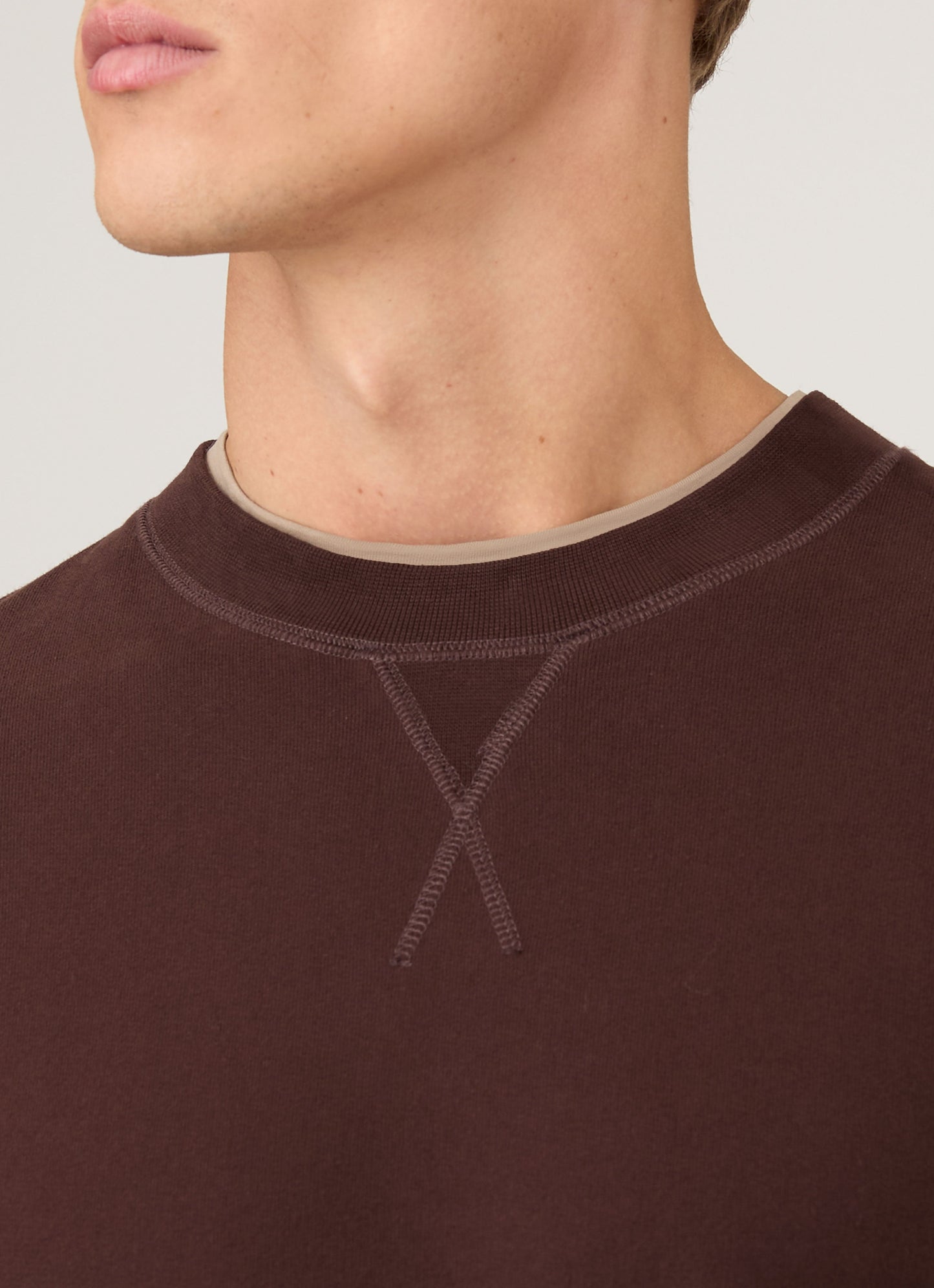 Mens Loopback Sweatshirt In Truffle Mswe1516 Brgd