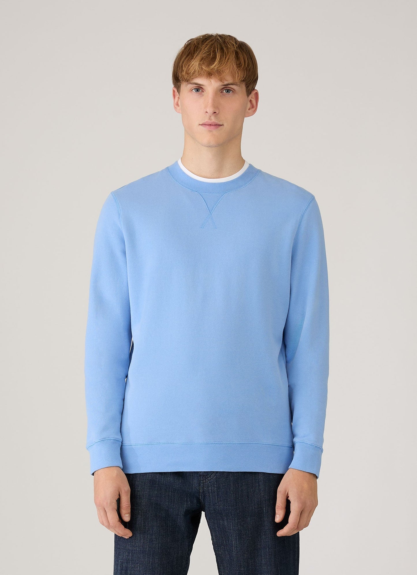 Mens Loopback Sweatshirt In Azure Blue Mswe1516 Buww