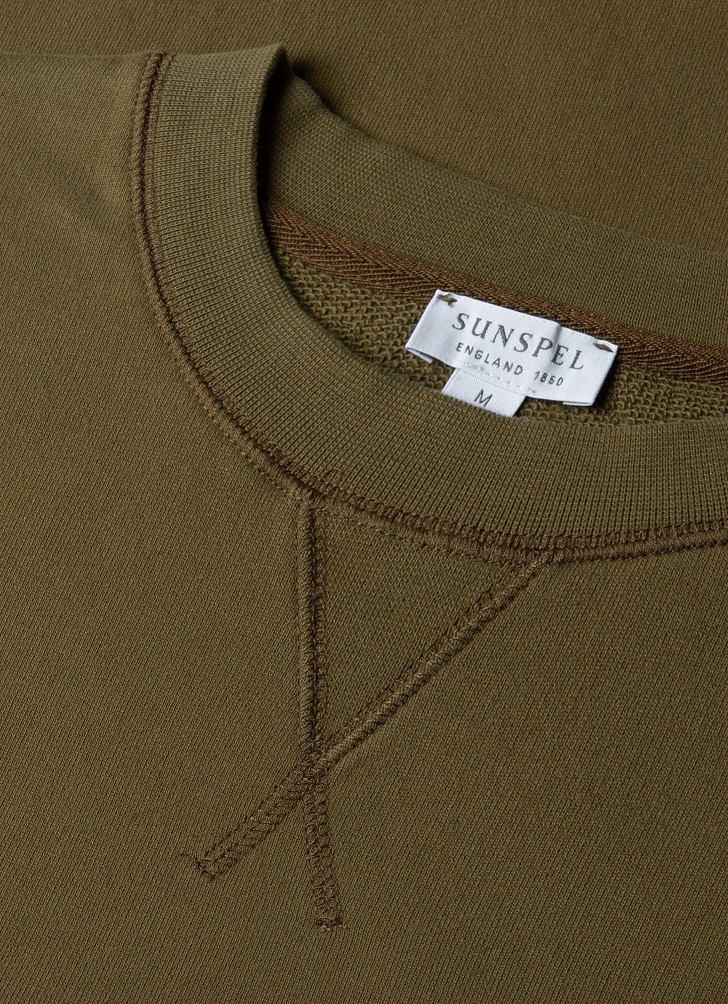 Mens Loopback Sweatshirt In Olive Green Mswe1516 Gnia
