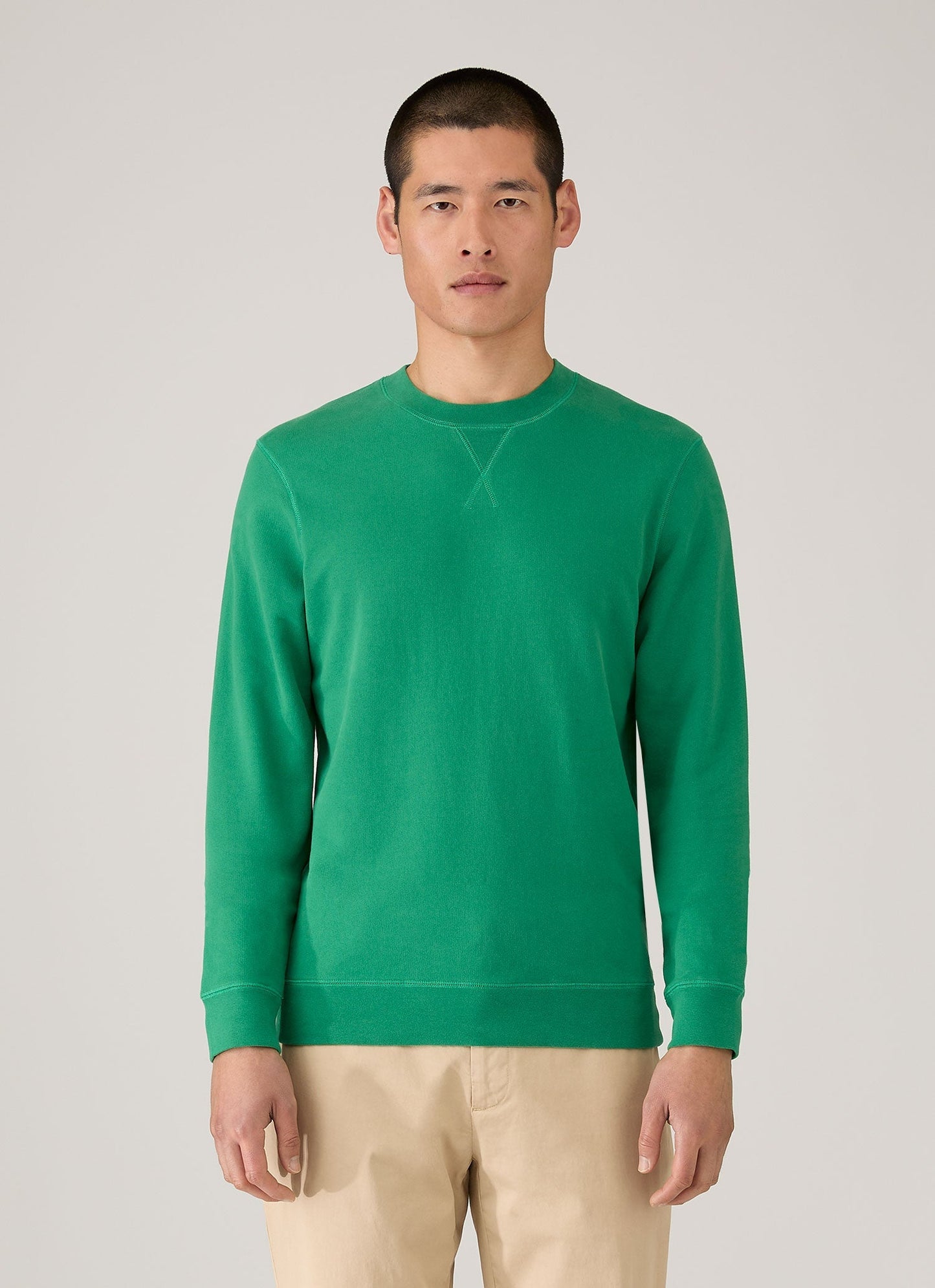 Mens Loopback Sweatshirt In Bright Green Mswe1516 Gnjc