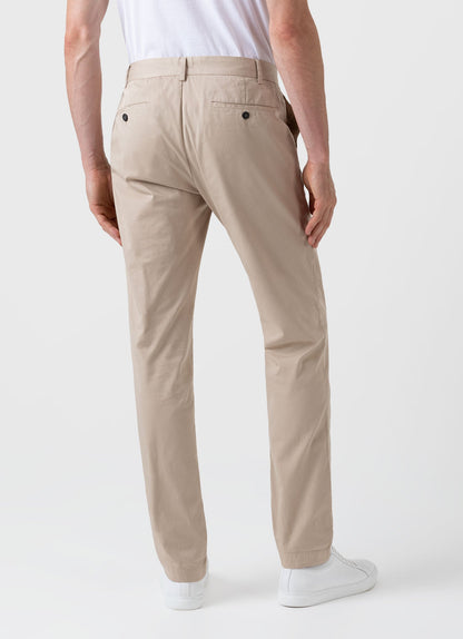 Mens Cotton Twill Stretch Slim Fit Chino Light Stone Mtrs3018