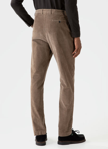 Mens Pleated Corduroy Trouser In Dark Stone Mtrs3041 Whdc