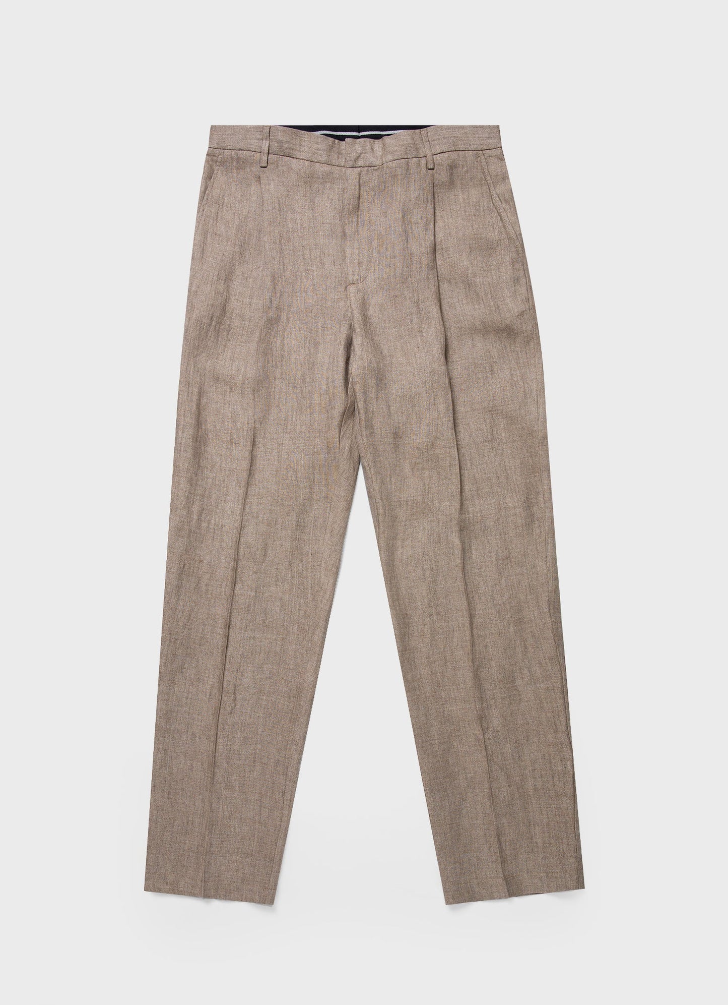 Mens Pleated Linen Trouser In Dark Sand Mtrs3049 Brey