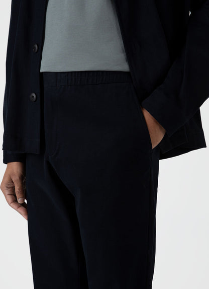 Mens Brushed Cotton Wool Drawstring Trouser In Navy Mtrs3083 Buaa