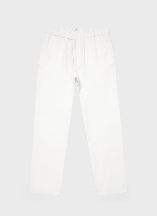Mens Linen Drawstring Trouser In White Mtrs3092 Whaa