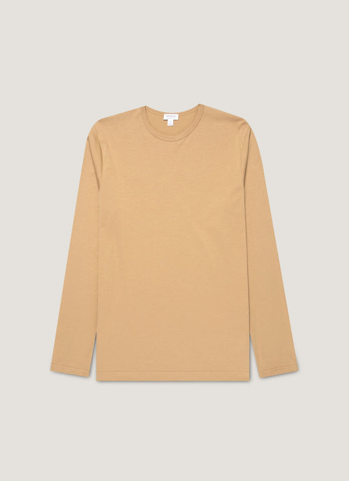 Mens Long Sleeve Classic Tshirt In Tan Mtsh0003 Brgm