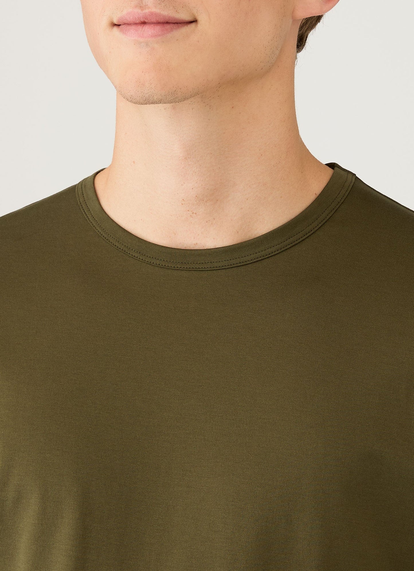 Mens Long Sleeve Classic Tshirt In Deep Olive Mtsh0003 Gniz