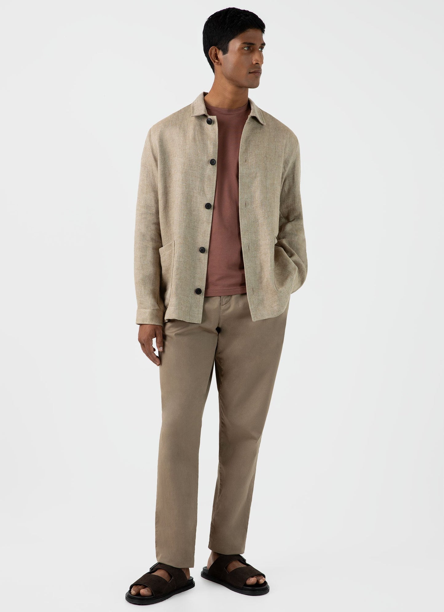 Mens Riviera Midweight T Shirt In Brown Mtsh0007S Bret