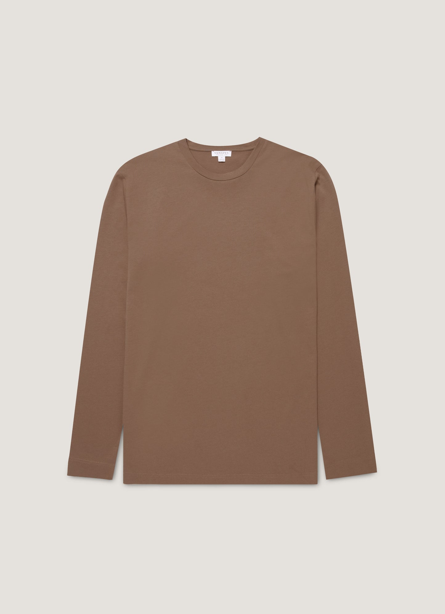 Mens Long Sleeve Riviera Midweight Tshirt In Bark Mtsh0136S Brgc