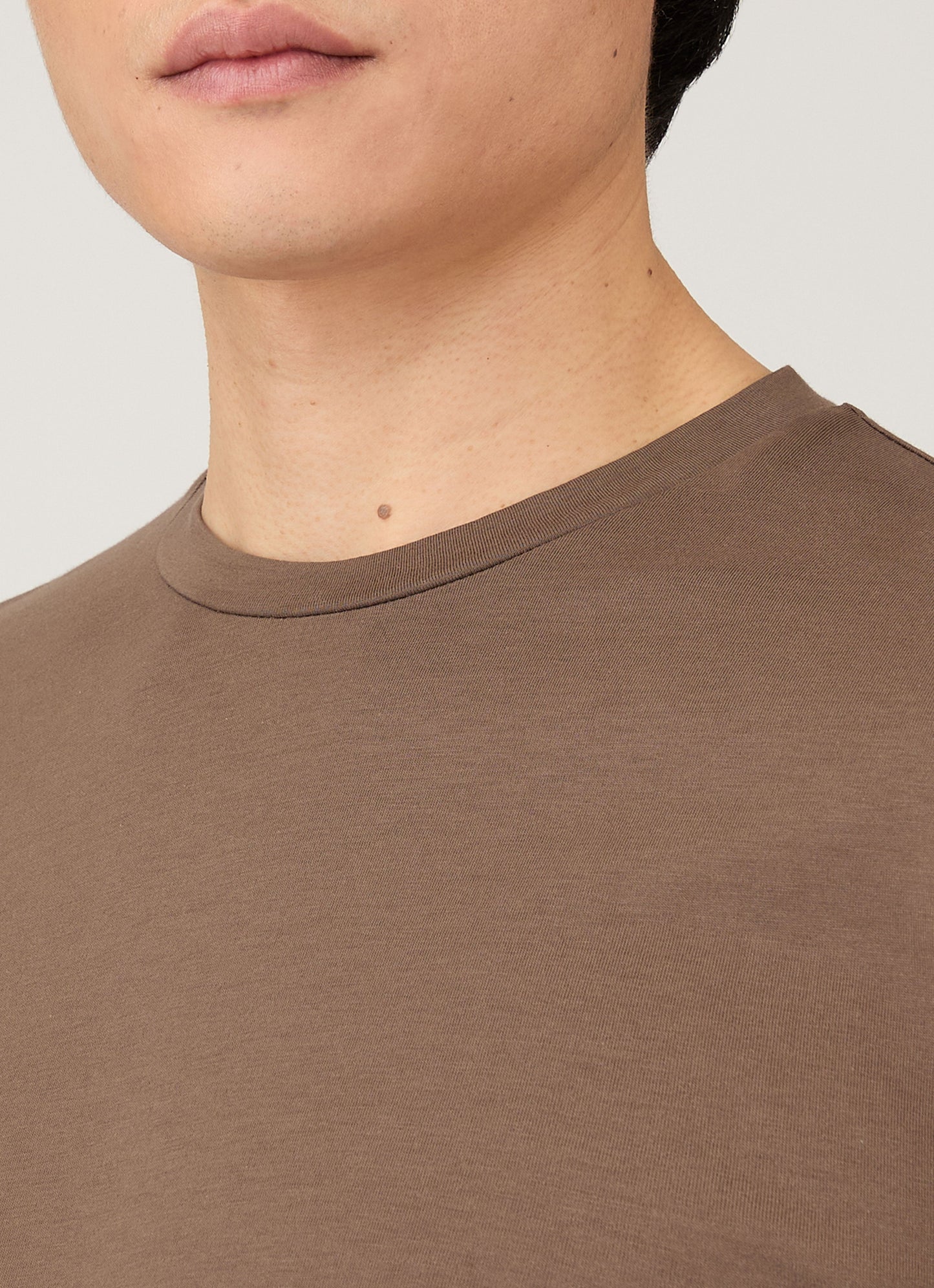 Mens Long Sleeve Riviera Midweight Tshirt In Bark Mtsh0136S Brgc
