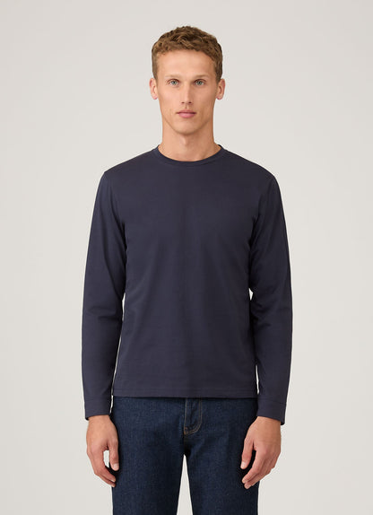 Mens Long Sleeve Riviera T Shirt In Navy