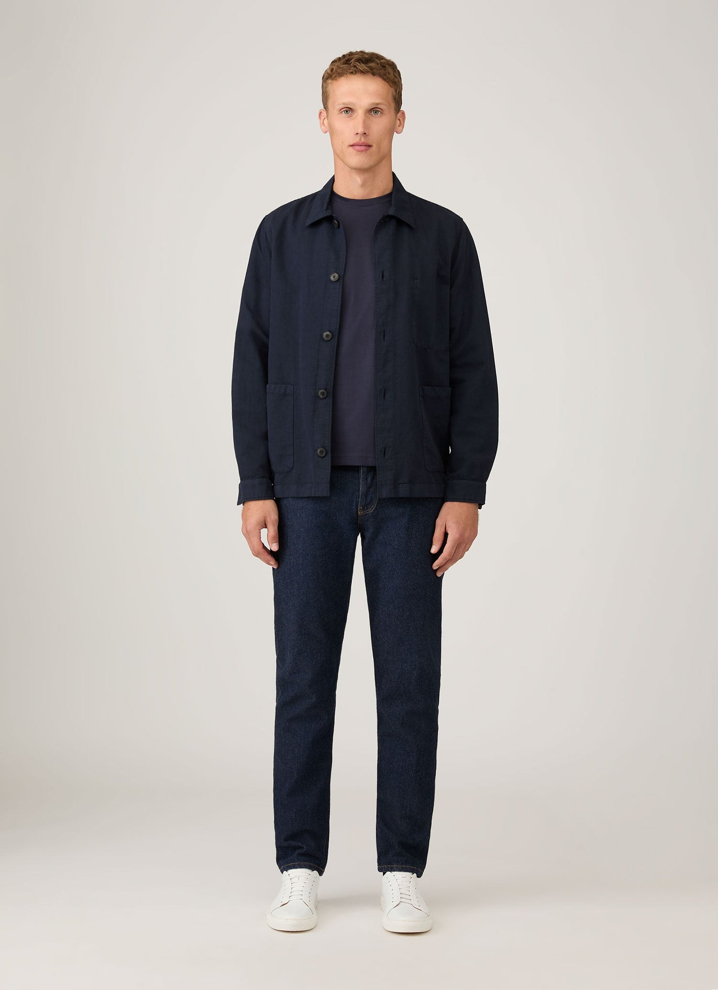 Mens Long Sleeve Riviera T Shirt In Navy