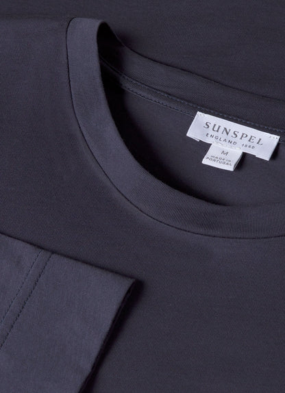 Mens Long Sleeve Riviera T Shirt In Navy