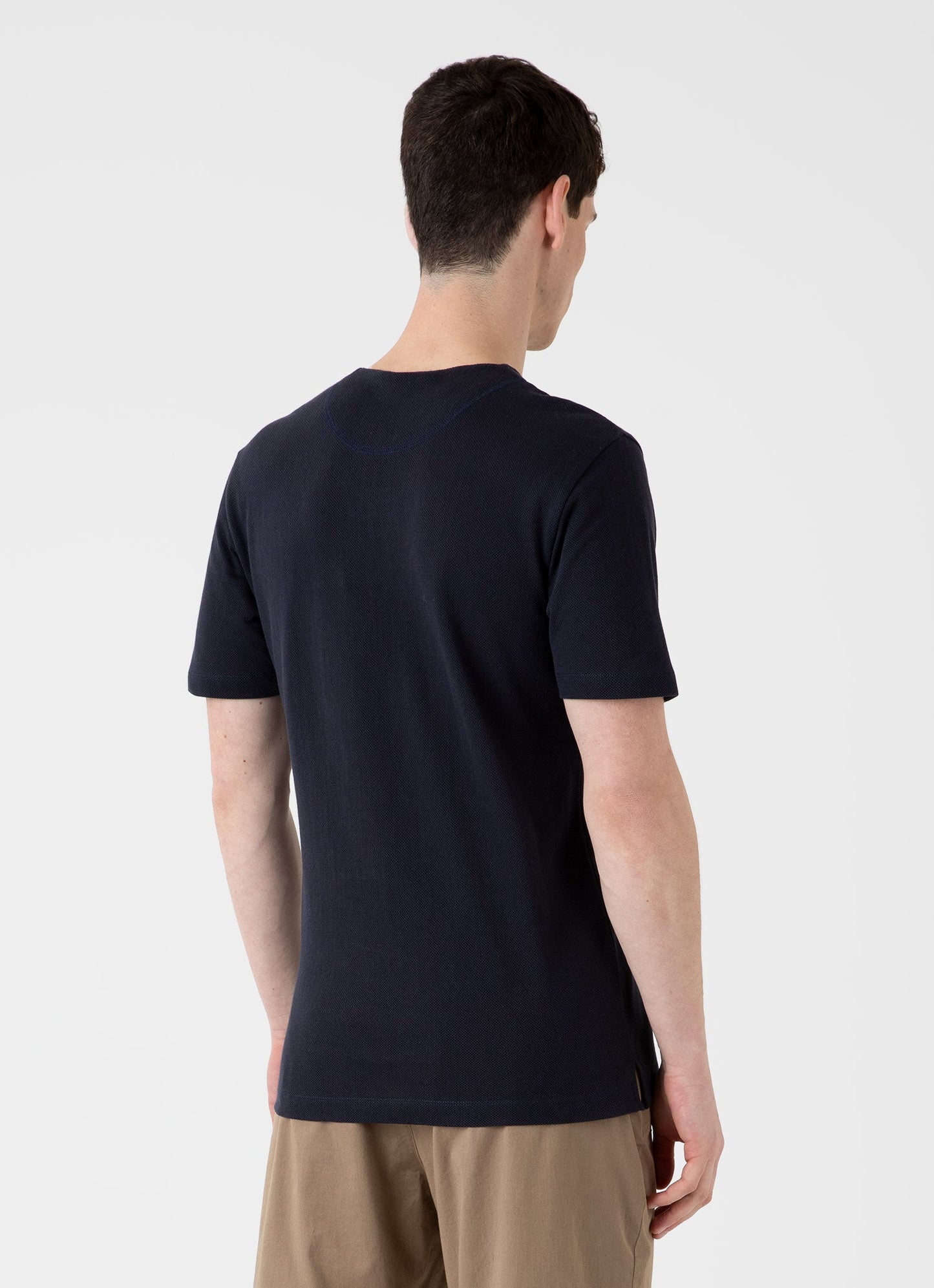 Mens Riviera Henley In Navy Mtsh0177 Buaa