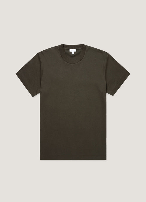 Mens Relaxed Fit Heavyweight Tshirt In Dark Green Mtsh0181 Gnin