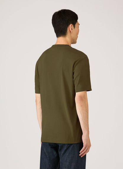 Mens Relaxed Fit Heavyweight Tshirt In Deep Olive Mtsh0181 Gniz
