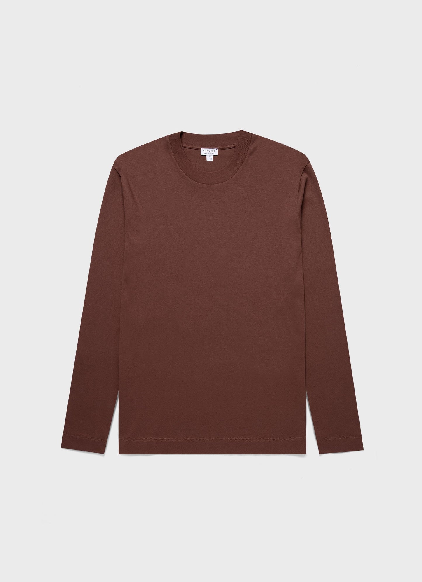 Mens Long Sleeve Heavyweight Tshirt In Cocoa Brown Mtsh0182 Brfn