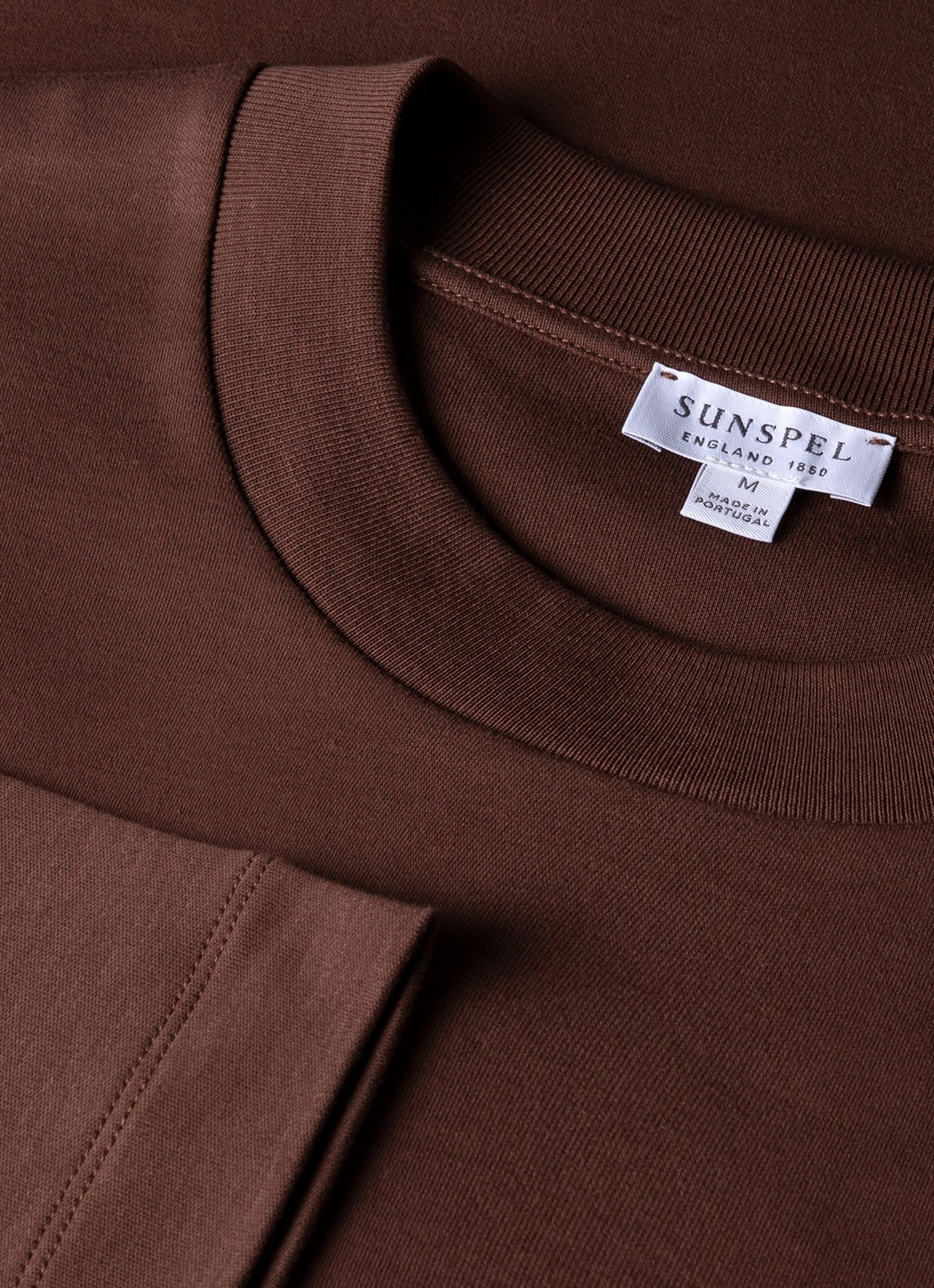 Mens Long Sleeve Heavyweight Tshirt In Cocoa Brown Mtsh0182 Brfn