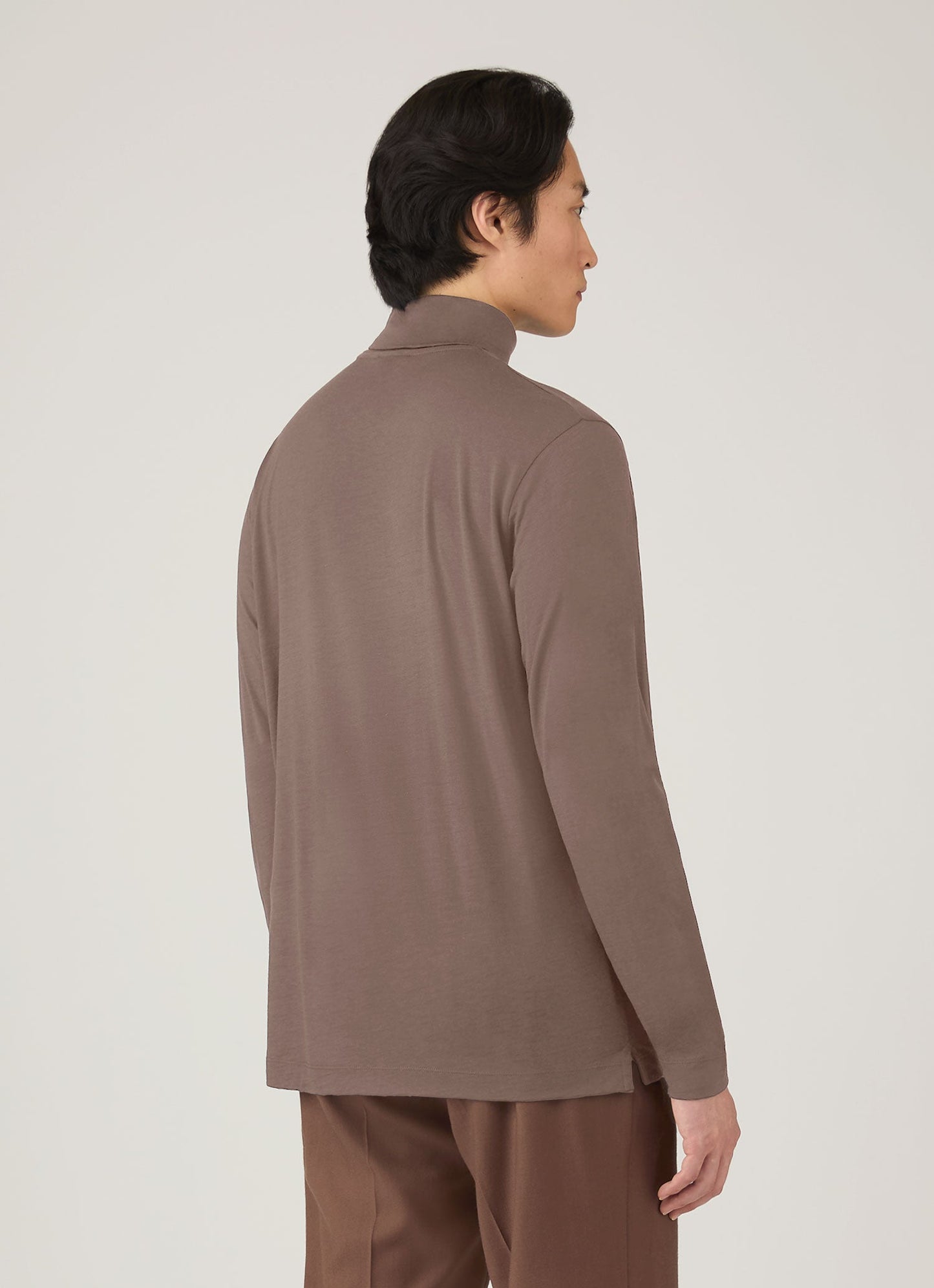 Mens Ultrafine Merino Roll Neck In Sandstone Mtsh0198 Brfc